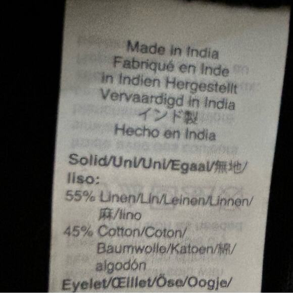 J. Crew Mercantile Top Womens Size S Linen Blend Black Eyelet Feminine Loose Fit - Picture 5 of 8